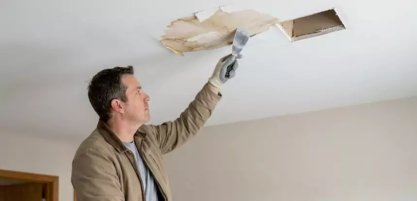 Ceiling Water Stain and Drywall Repair in Lilburn